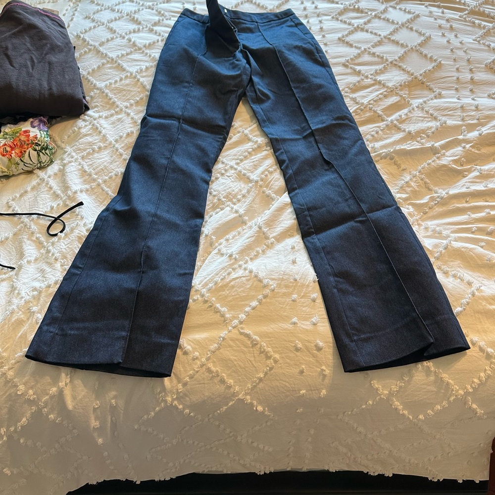 Zara Women's Flare Jeans - Dark Blue